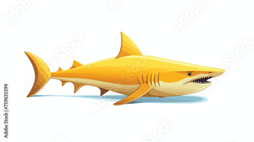 Yellow sea shark-toothed fish vector illustration 