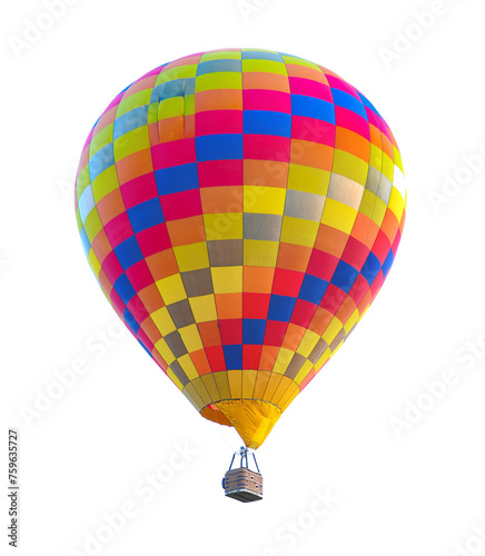 colorful hot air balloon isolated . PNG