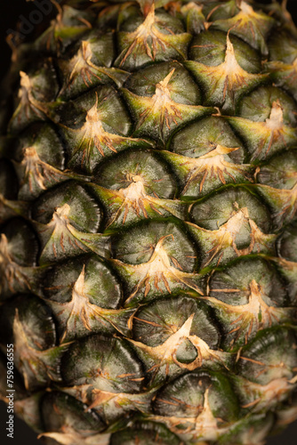 Skin of fresh pineapple. Texture of pineapple peels