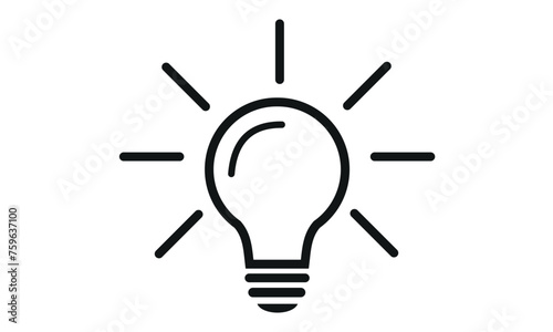 light bulb or idea icon on white background 