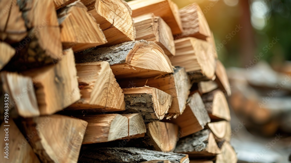 Pile of firewood. Preparation of firewood for the winter., generative ai, Pile of firewood. Preparation of firewood for the winter., generative ai,