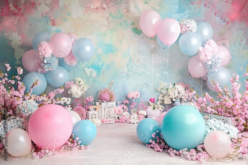 beautiful, high-quality baby birthday photography backdrop