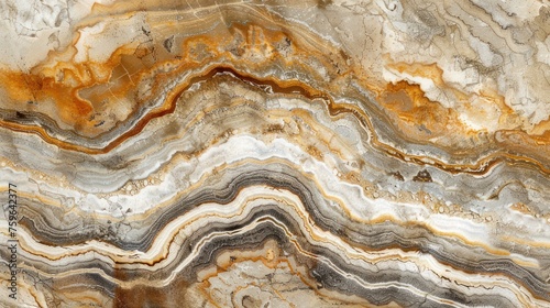 Abstract patterns inspired by travertine stone create a unique and textured w...