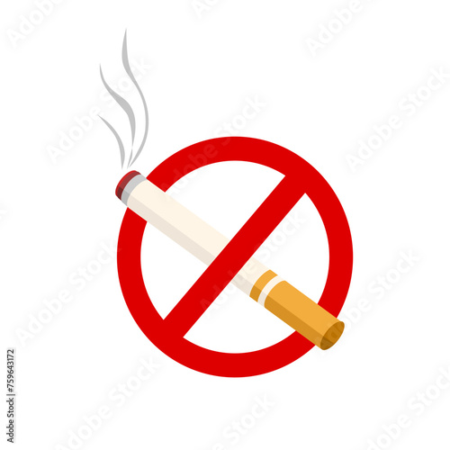 no smoking sign with cigarette