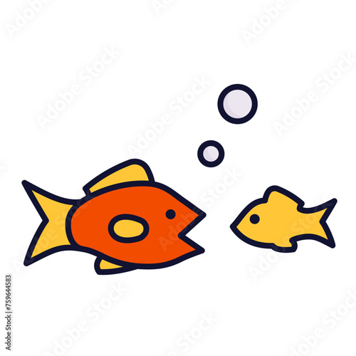 illustration of fish in the water © VZone