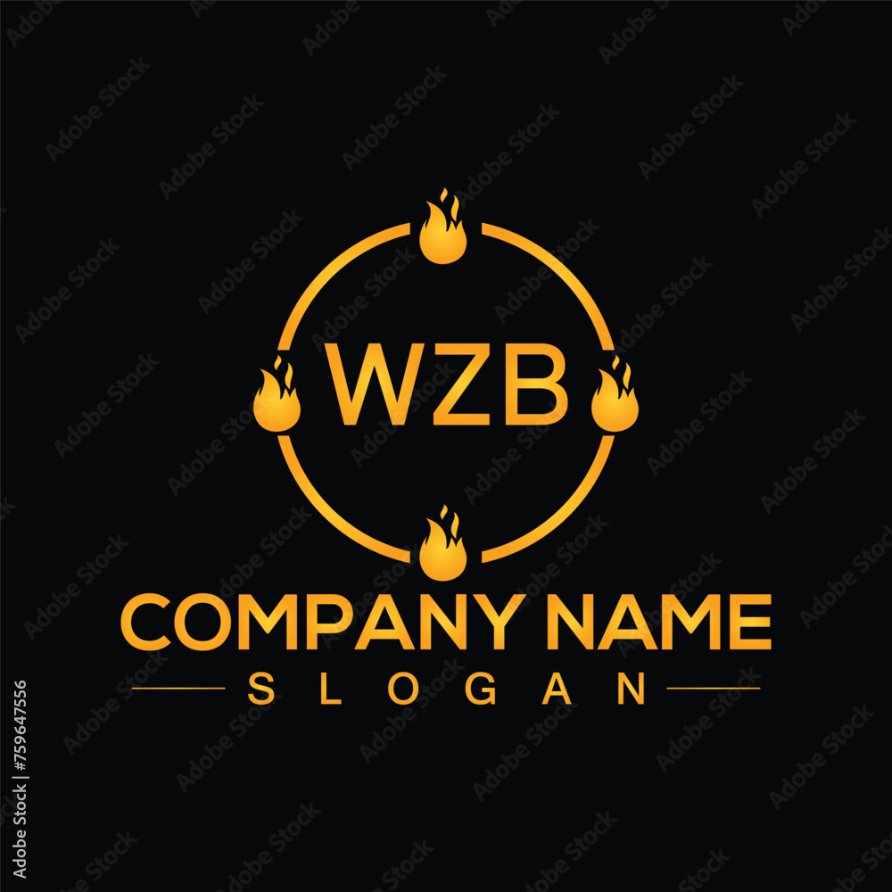 Obraz premium WZB alphabet letter logo design with creative square shape