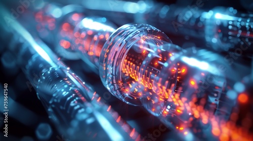 Detailed diagram demonstrates intricate design of fiber optic cable syste photo