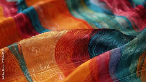 Opulent silk textures create an abstract pattern in vibrant colors