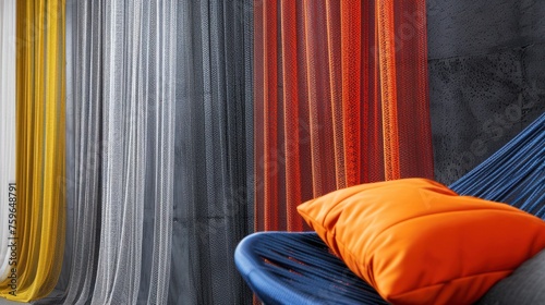 Diverse netting patterns intertwine in vibrant colors, exuding modernity and ...