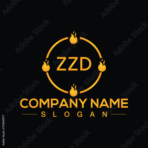Creative letter ZZD unique logo design template for company