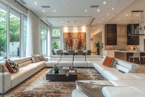 Beautiful contemporary living room home interior. © interior