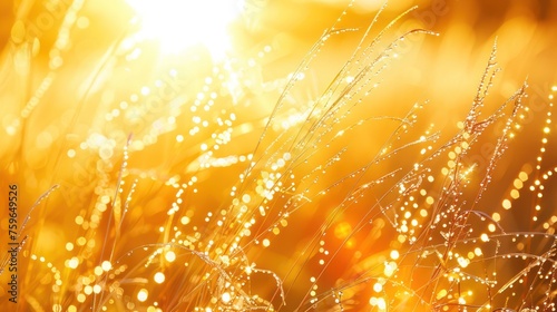 As the sun ascends, its golden rays illuminate the dew-kissed grass