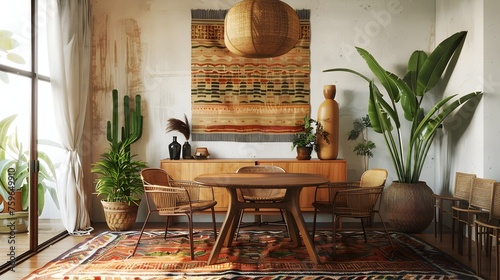 Bohemian Dining Room A Whimsical Space Filled with Vibrant Art and Relaxed Decor