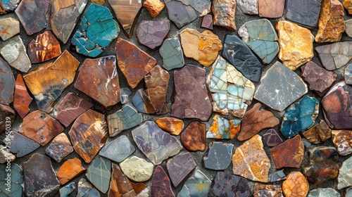 Abstract wallpaper showcasing a mosaic of jewel-toned stones