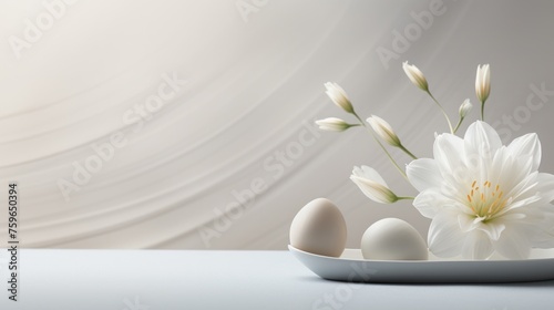 A serene, minimalist Easter abstract, featuring a delicate, intricate pattern...
