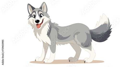 cartoon happy wolf © inshal