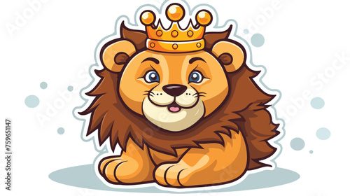 Fototapeta Naklejka Na Ścianę i Meble -  cartoon lion with crown