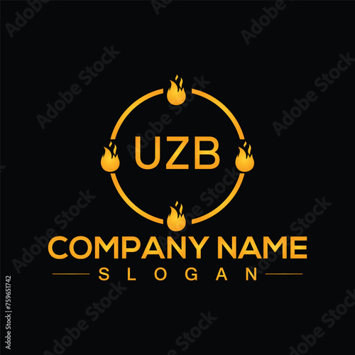 Creative monogram UZB letter logo design for company branding