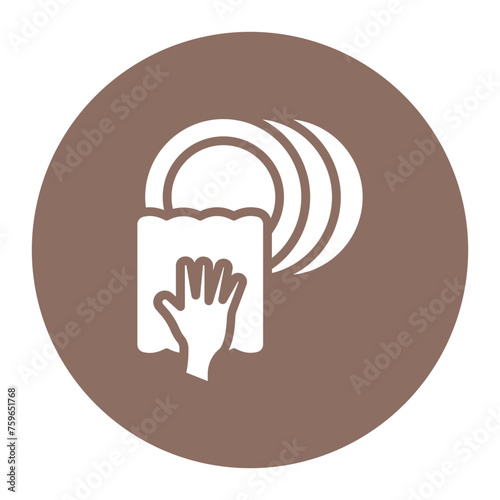 Wash Dishes icon vector image. Can be used for Cleaning.