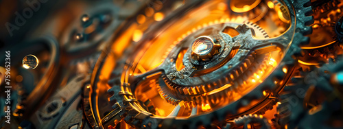 Mechanical Radiance: Gears in Glow © Manuel
