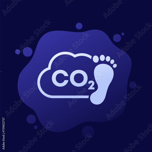 carbon footprint vector icon, co2 gas, carbon dioxide emission