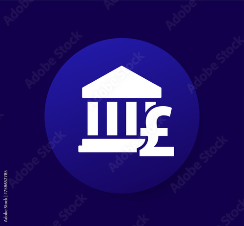 Bank and pound vector icon