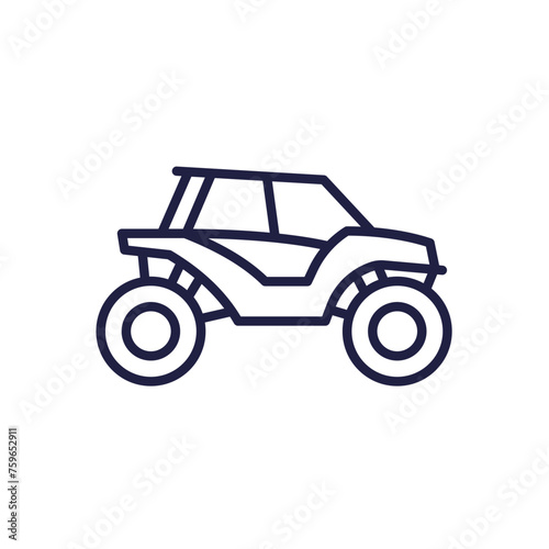 UTV line icon, offroad vehicle or atv vector