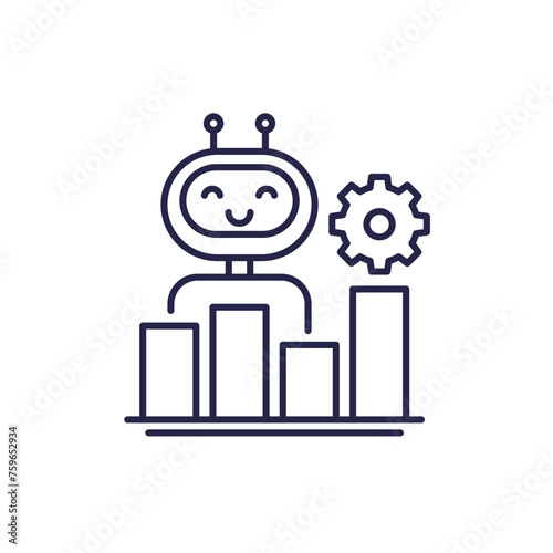 AI for data analysis line icon