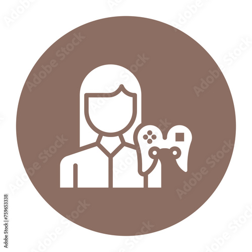 Female Player icon vector image. Can be used for Battle Royale.