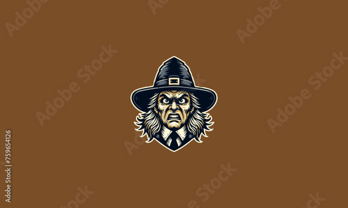 witch angry vector illustration flat design