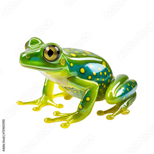 green frog isolated on transparent background