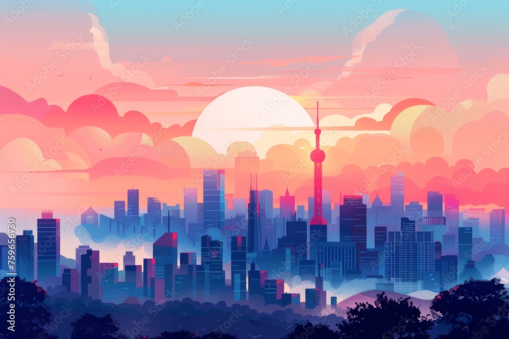 Fototapeta premium Illustration Graphic Modern Business Poster