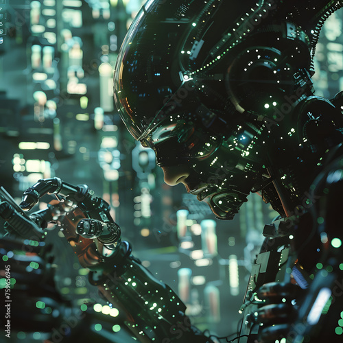 Humanoid Binary Machine Learning Concept generative ai