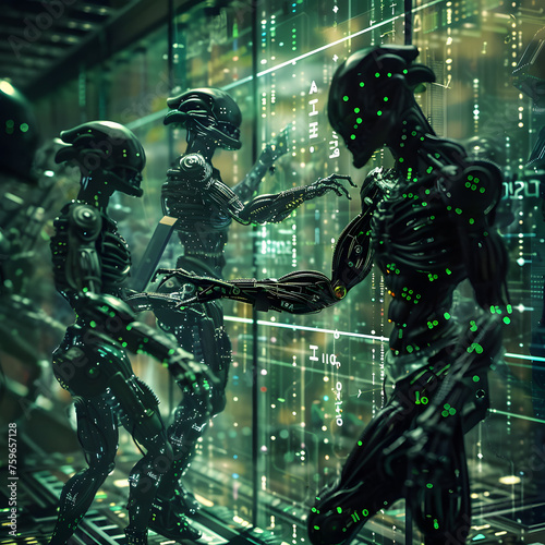 Humanoid Binary Machine Learning Concept generative ai