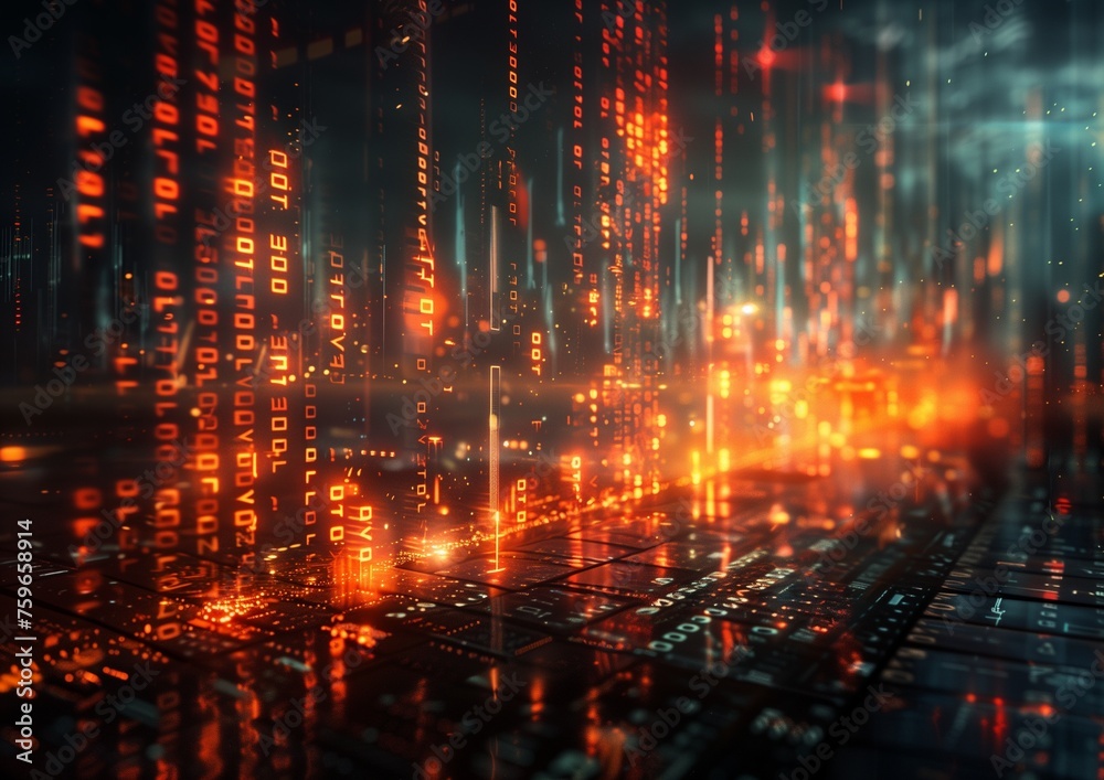 Technological Background: Lights, Beams, Code, Line Charts, and More Technological Background: Lights, Beams, Code, Line Charts, and More