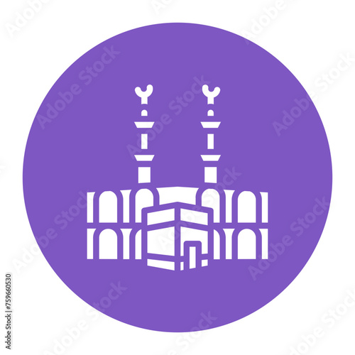 Masjid al-Haram icon vector image. Can be used for Hajj Pilgrimage.