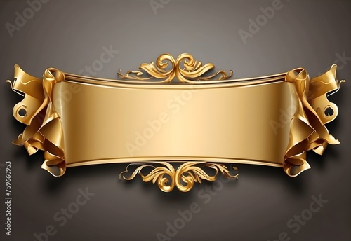 A classic gold banner with generous copy space, perfect for premium and luxurious content, generative AI