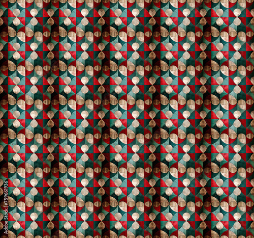 Colorful Art Deco seamless repeating pattern. 
