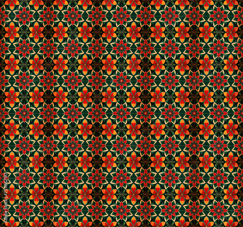 Colorful Art Deco seamless repeating pattern. 