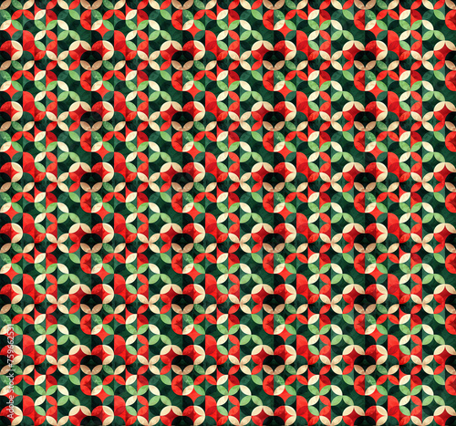 Colorful Art Deco seamless repeating pattern. 