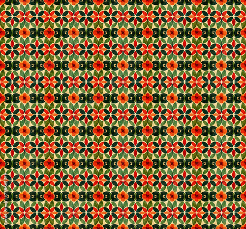 Colorful Art Deco seamless repeating pattern. 