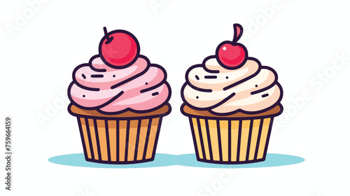 Cupcakes linear icon