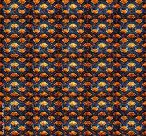 Colorful Art Deco seamless repeating pattern. 