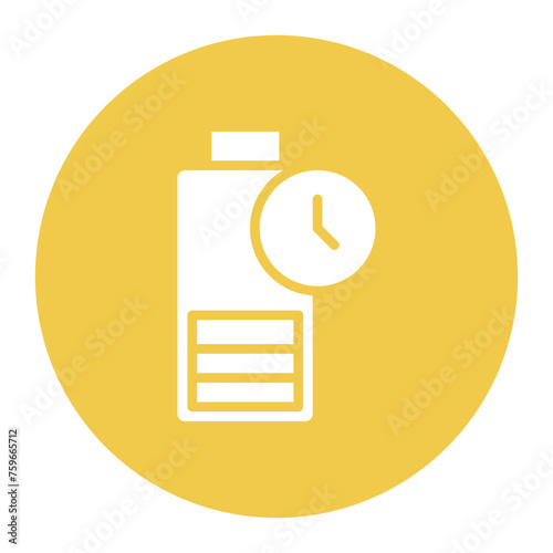 Battery Duration icon vector image. Can be used for Battery and Power.