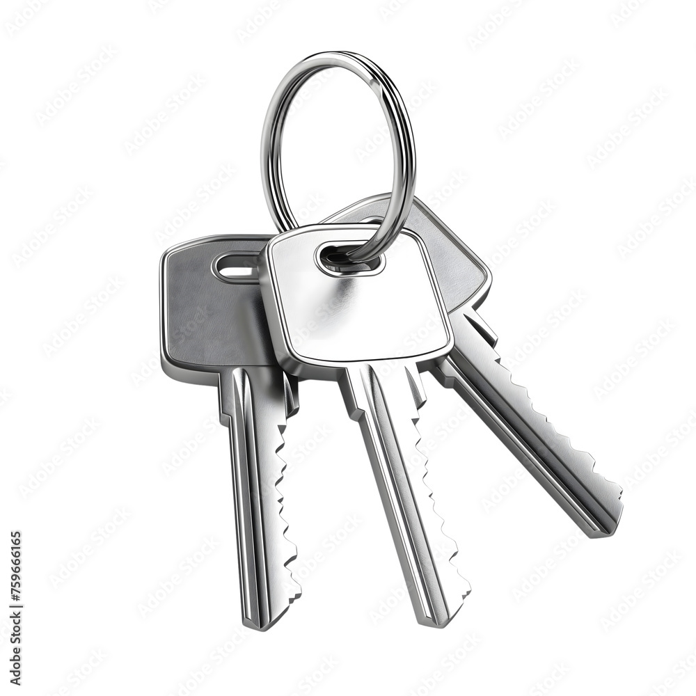 House keys isolated on transparent background Generative Ai House keys isolated on transparent background Generative Ai