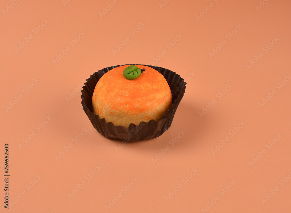 handmade baked pastry pineapple tart with cranberry and mocha in cute big mandarin orange shape in gift box and plate cookies halal festive food dessert cake menu for cny cafe vegan Japan