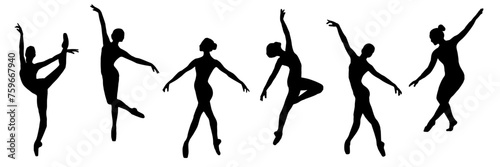 silhouette of a ballerina set