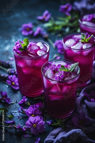 Lavender lemonade seen on background