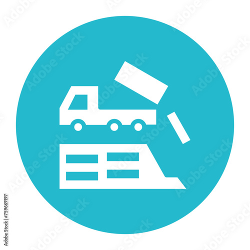 Dumping icon vector image. Can be used for Mettalurgy.