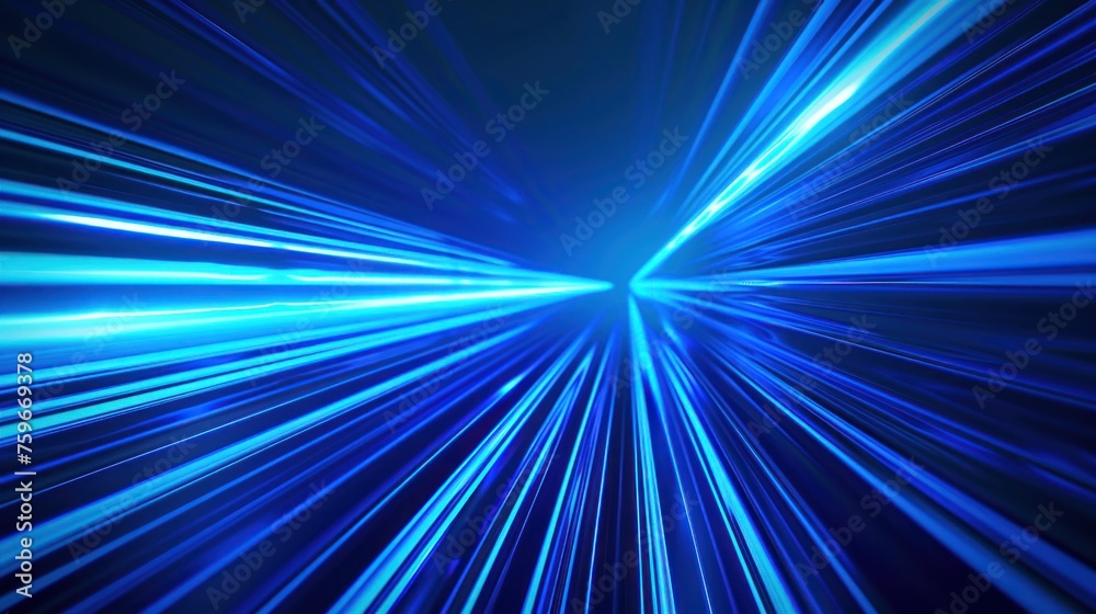 Fototapeta premium blue abstract background, technology light speed concept